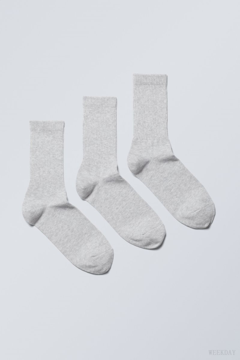 Weekday Eleven Socks 3-pack グレー | DDHP3454