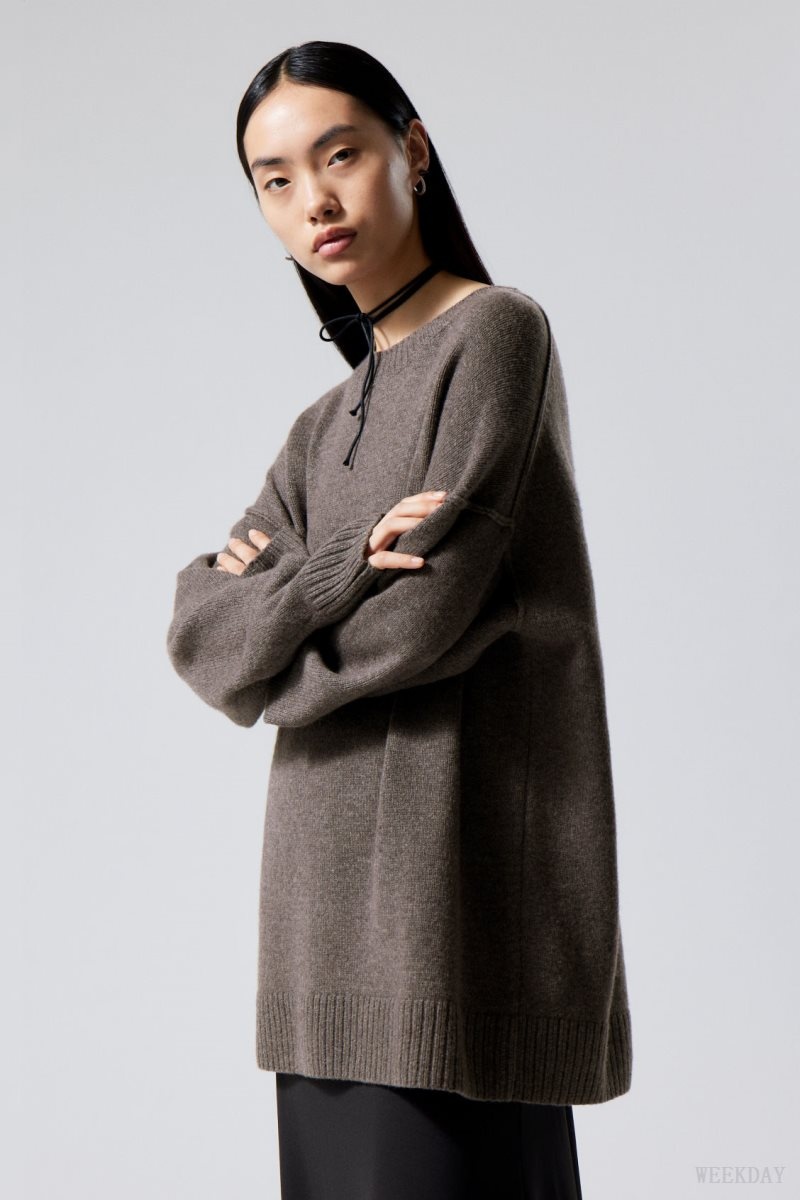 Weekday Eloise Oversized ウール Sweater 暗 | CMXH5747