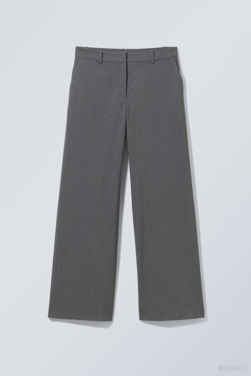 Weekday Emily Low Waist Suiting Trousers 暗グレー | RJGP2414