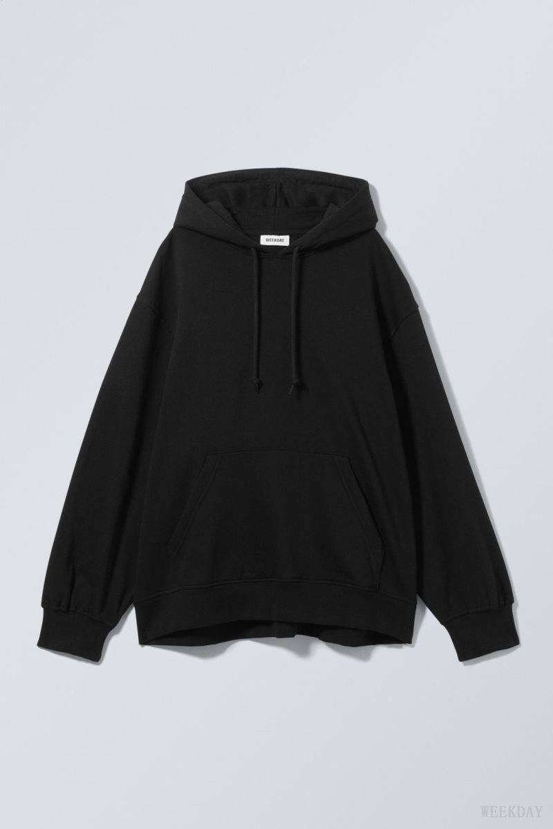 Weekday Essence Relaxed Hoodie 黒 | ZMLT0606