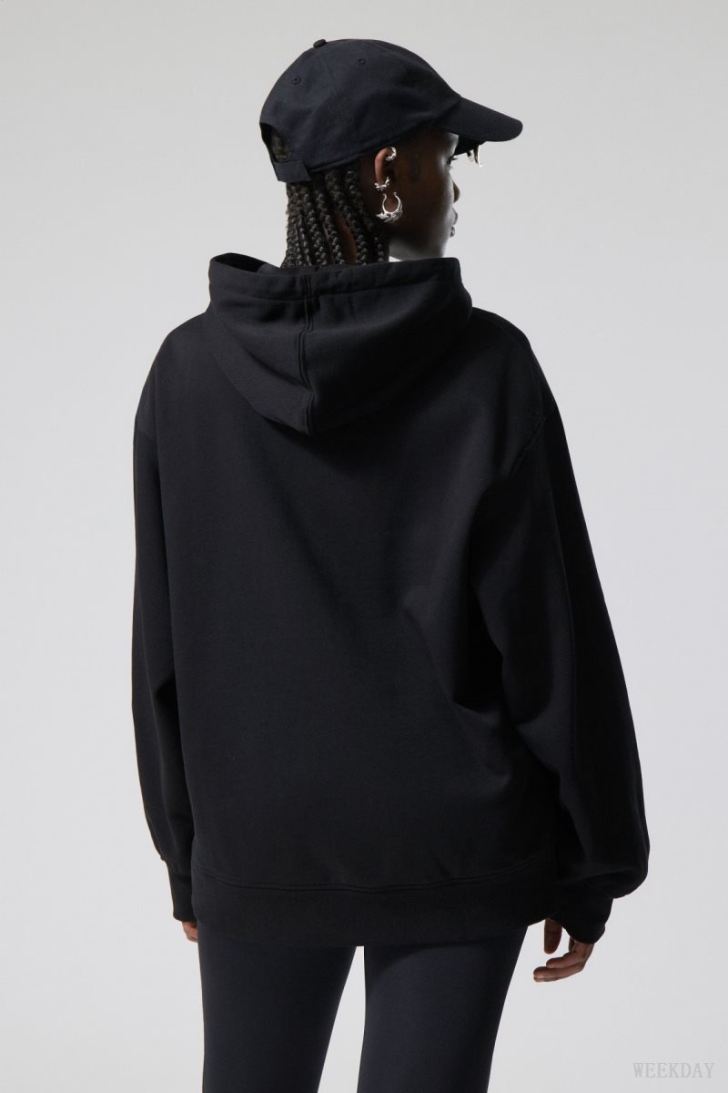 Weekday Essence Relaxed Hoodie 黒 | ZMLT0606