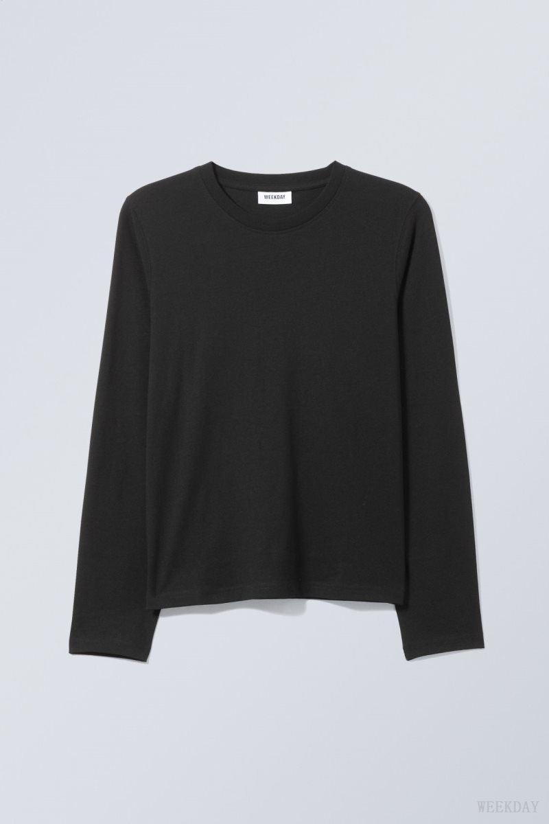 Weekday Essence Standard Long Sleeve 黒 | NHAR8676