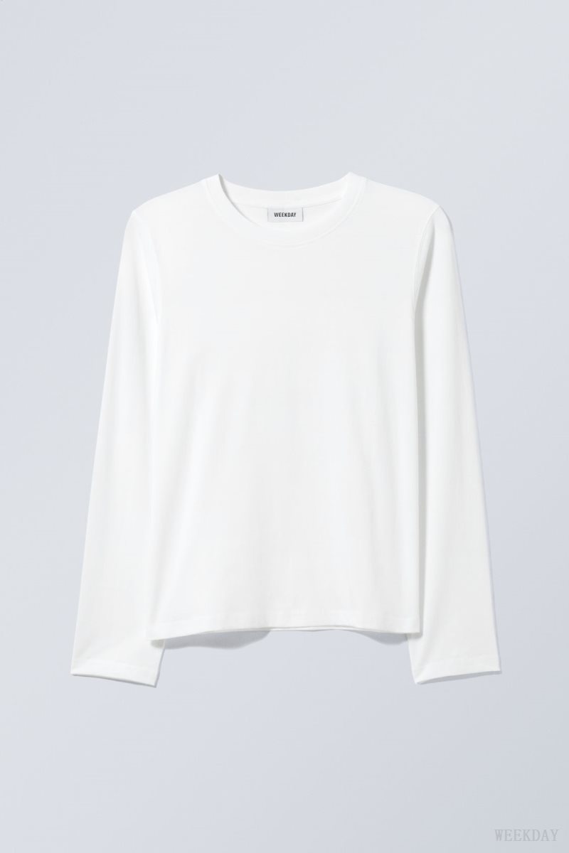 Weekday Essence Standard Long Sleeve 白 | SNNW7247