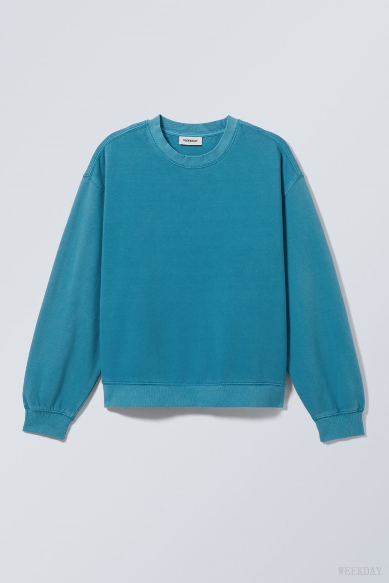 Weekday Essence Standard Sweatshirt ライト青 | IMRV5094