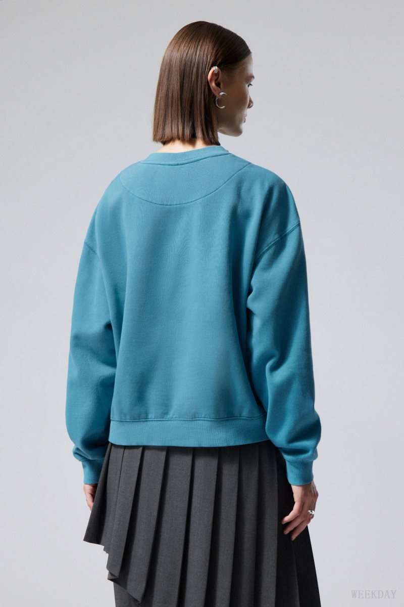 Weekday Essence Standard Sweatshirt ライト青 | IMRV5094