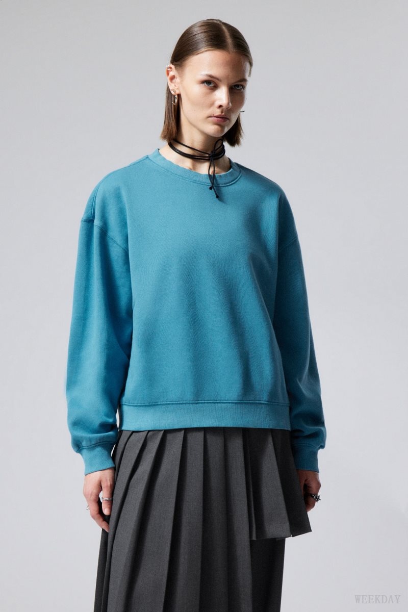 Weekday Essence Standard Sweatshirt ライト青 | IMRV5094