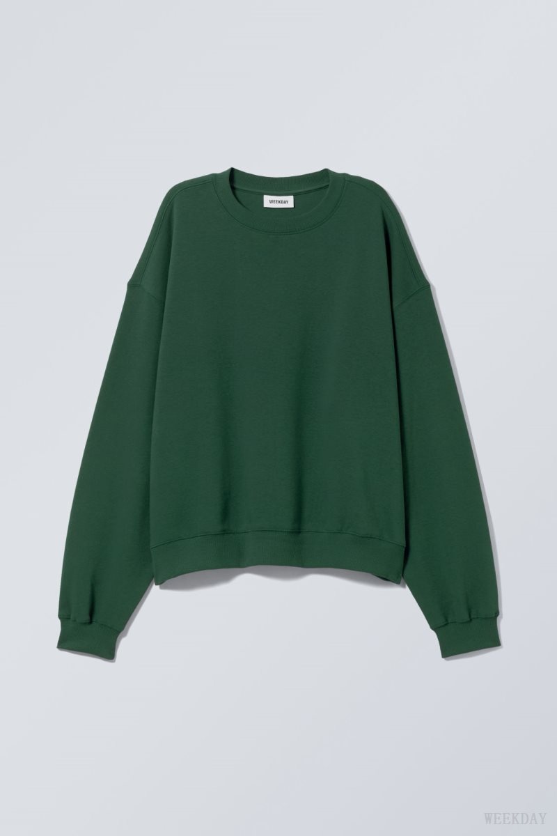 Weekday Essence Standard Sweatshirt 暗緑 | MWSP2244