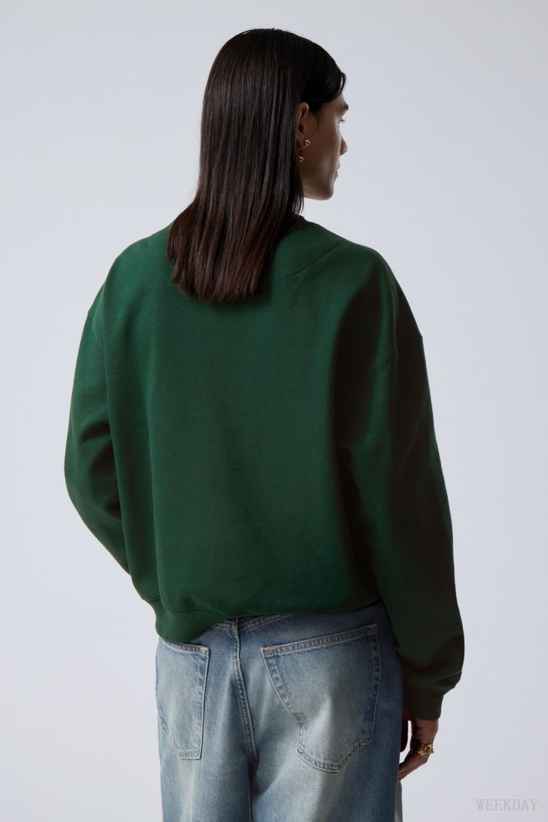 Weekday Essence Standard Sweatshirt 暗緑 | MWSP2244