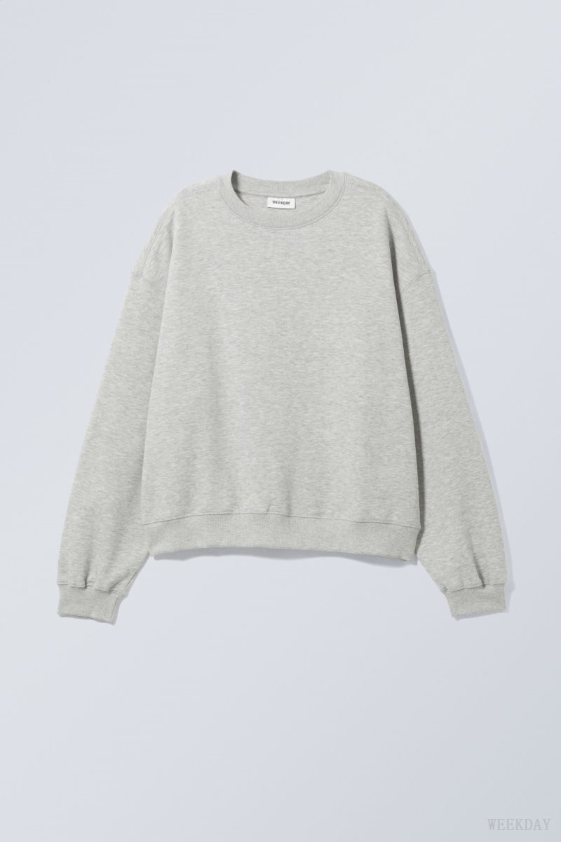 Weekday Essence Standard Sweatshirt ライトグレー | NGIA7190