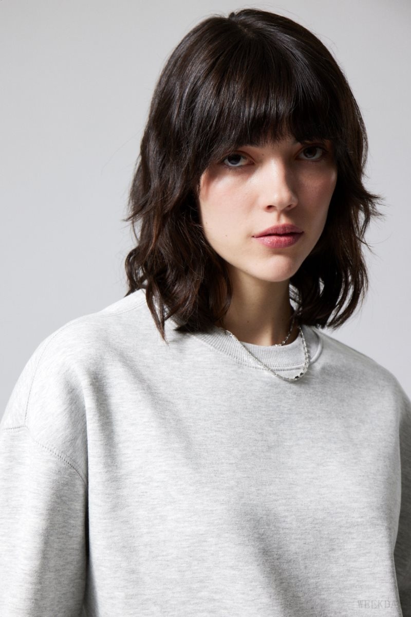 Weekday Essence Standard Sweatshirt ライトグレー | NGIA7190