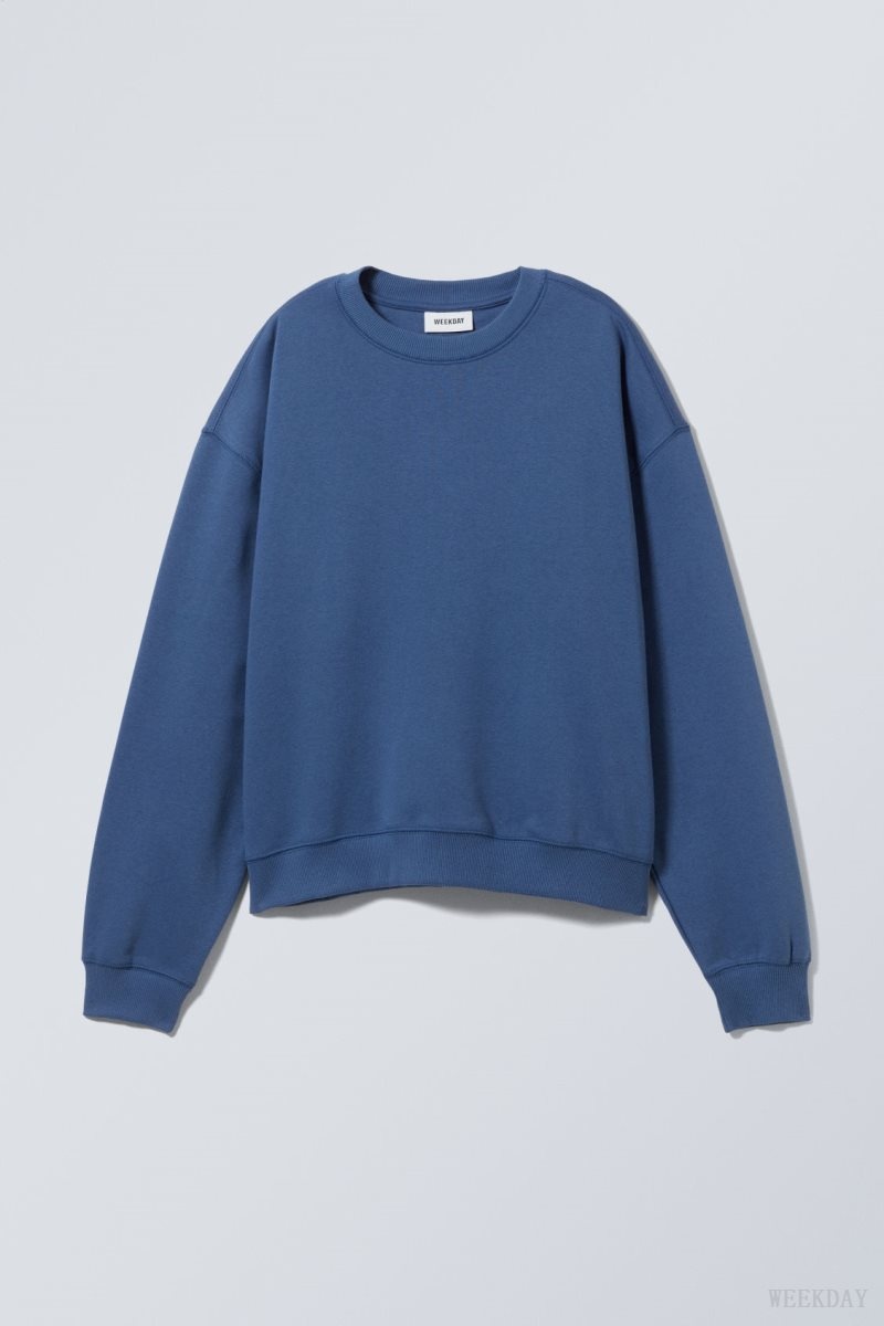 Weekday Essence Standard Sweatshirt 青 | TRVM1435