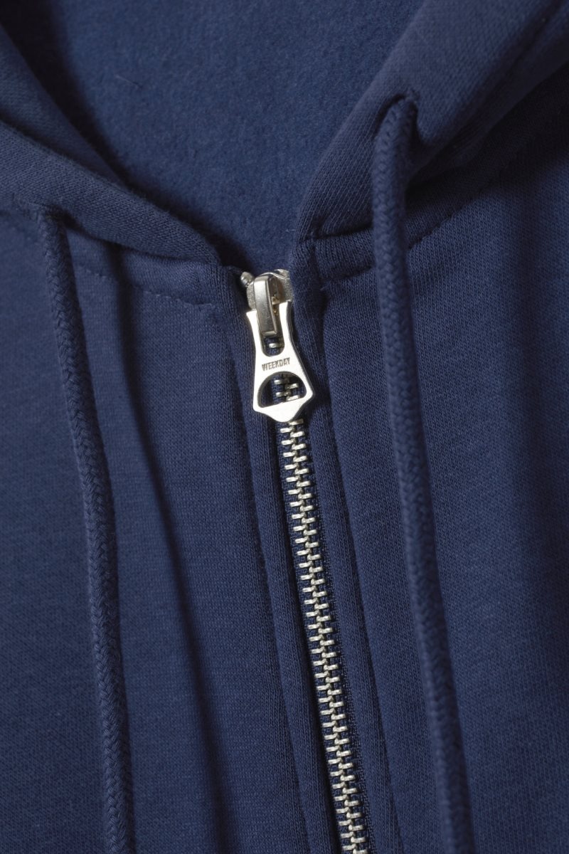 Weekday Essence Standard Zip Hoodie 暗青 | PCBD1371