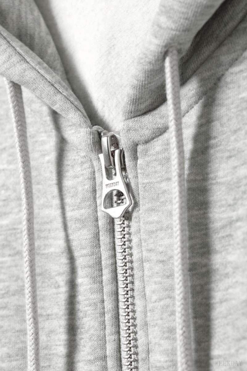 Weekday Essence Standard Zip Hoodie グレー | SIXE3307