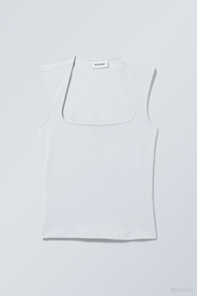 Weekday Esti Tank Top ライト青 | INAC8844