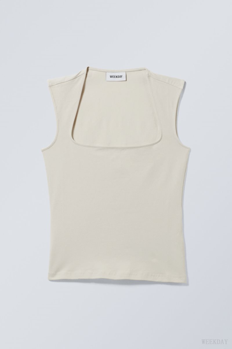 Weekday Esti Tank Top ベージュ | YEOS2125