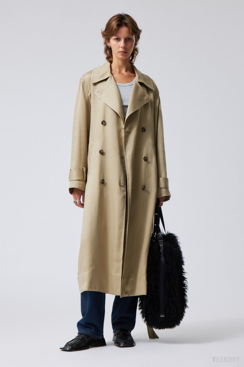 Weekday Evelyn Relaxed Lyocell Trench Coat ベージュ | HGHR9789