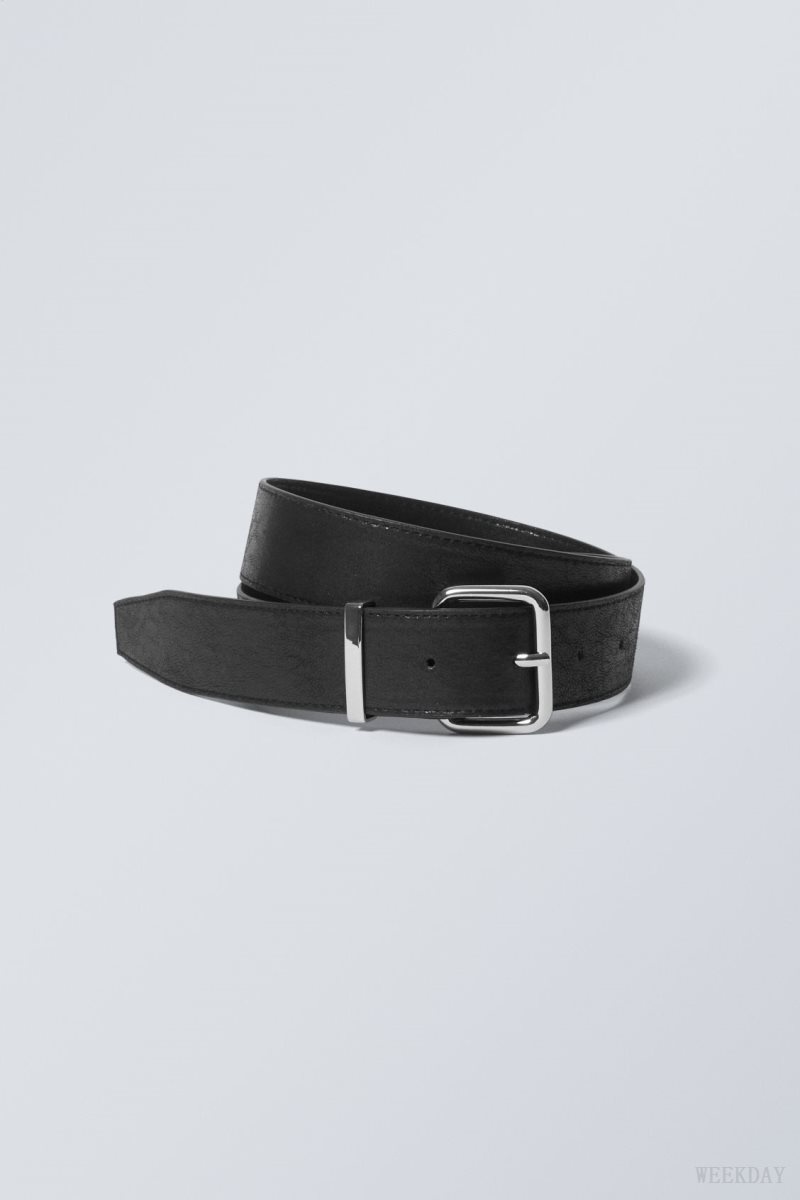 Weekday Faux レザー バックル Belt 黒 | VXMS9474