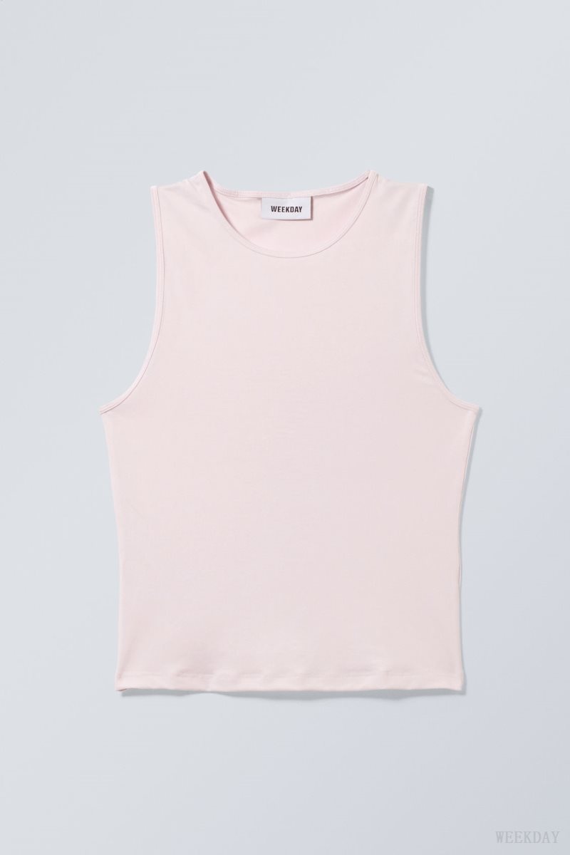 Weekday Fine Fitted Tank Top ライトピンク | IWEB5708