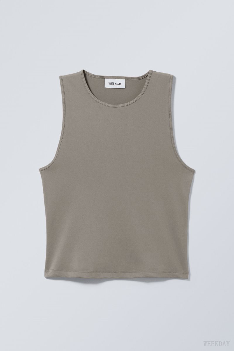 Weekday Fine Fitted Tank Top グレー | RHWX8048