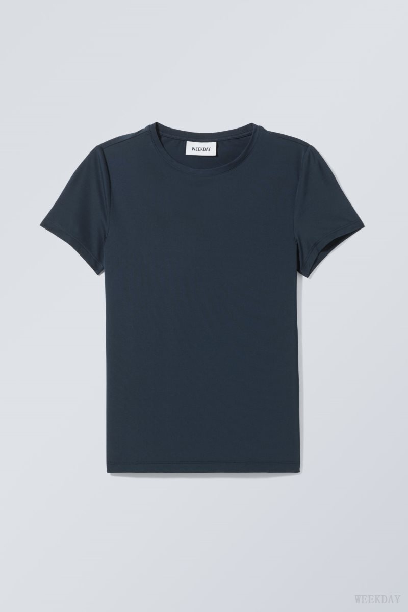 Weekday Fine T-shirt 暗青 | ZBPX6323