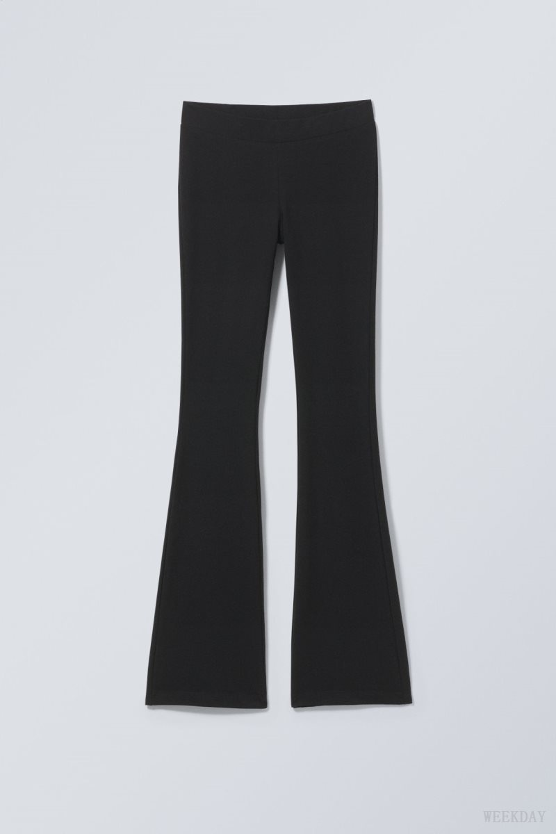 Weekday Flared Jersey Trousers 黒 | ZGIF0388