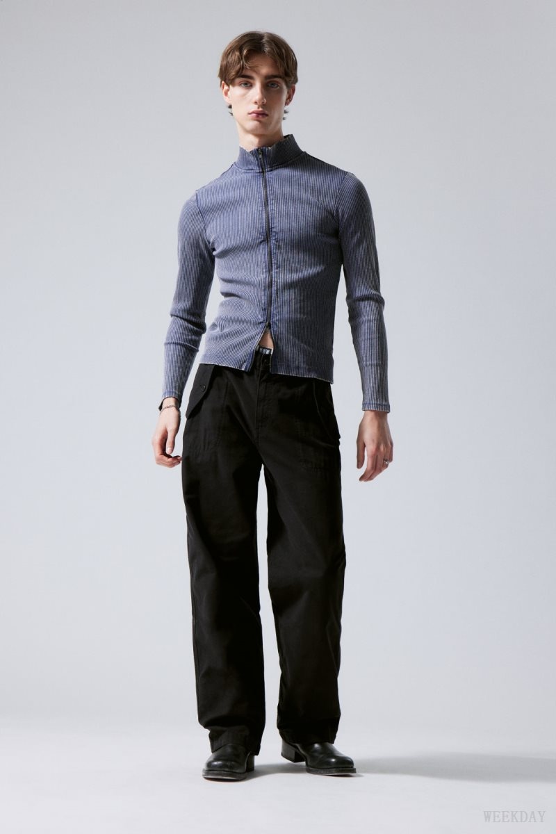 Weekday Frej Relaxed Workwear Trousers 黒 | TGQP7360