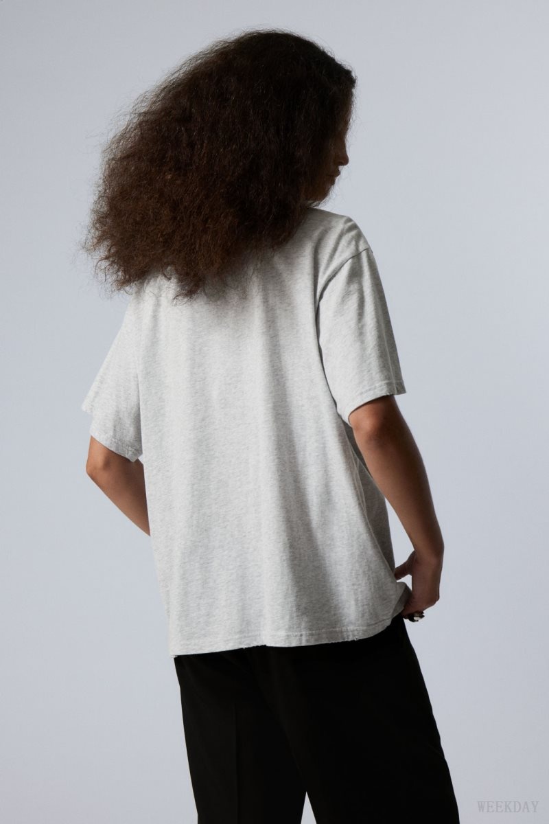 Weekday Gen Printed T-shirt グレー | DDZA9510