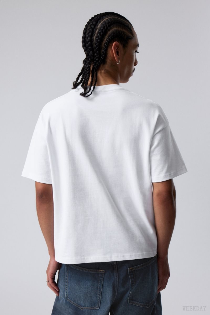 Weekday Great Boxy Heavyweight T-Shirt 白 | EQAD2539