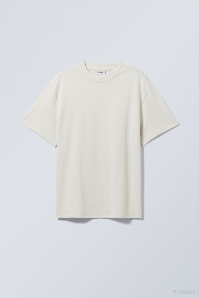 Weekday Great Heavyweight T-shirt 白 | MCTE3330