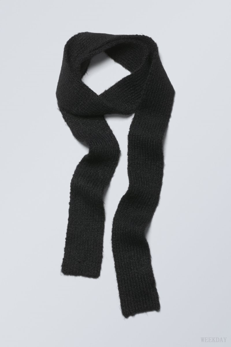 Weekday Hairy Slim Scarf 黒 | HOUW4229