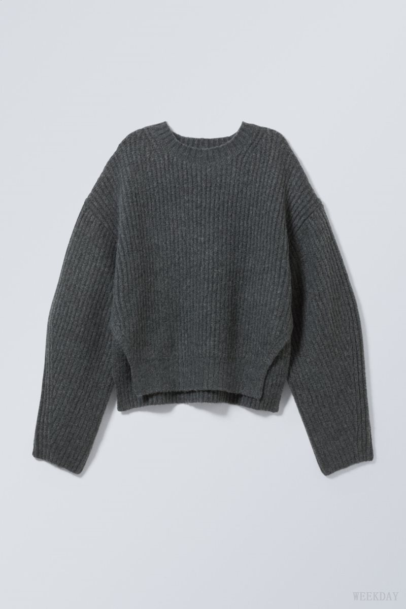 Weekday Ivy Knit Sweater 暗グレー | GGKT2005