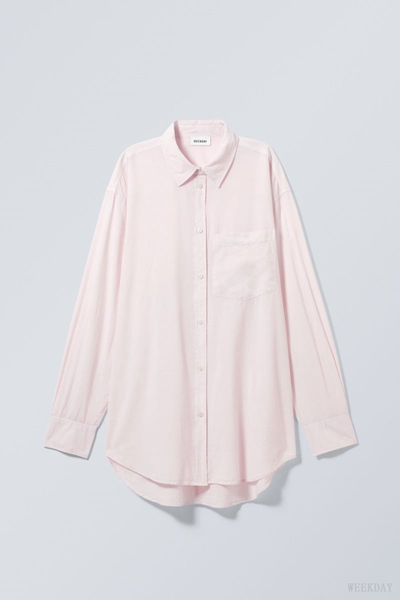 Weekday Jody Oversized Shirt ピンク | EZZB9618