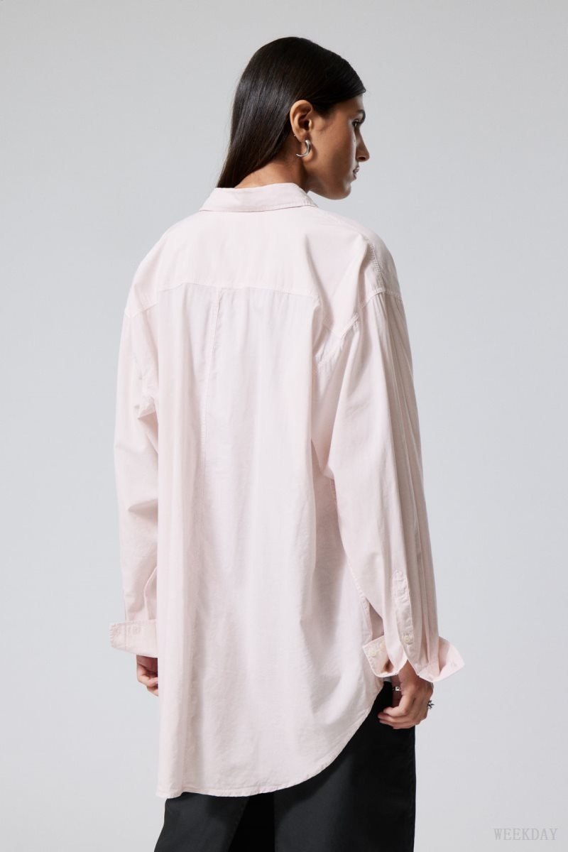 Weekday Jody Oversized Shirt ピンク | EZZB9618