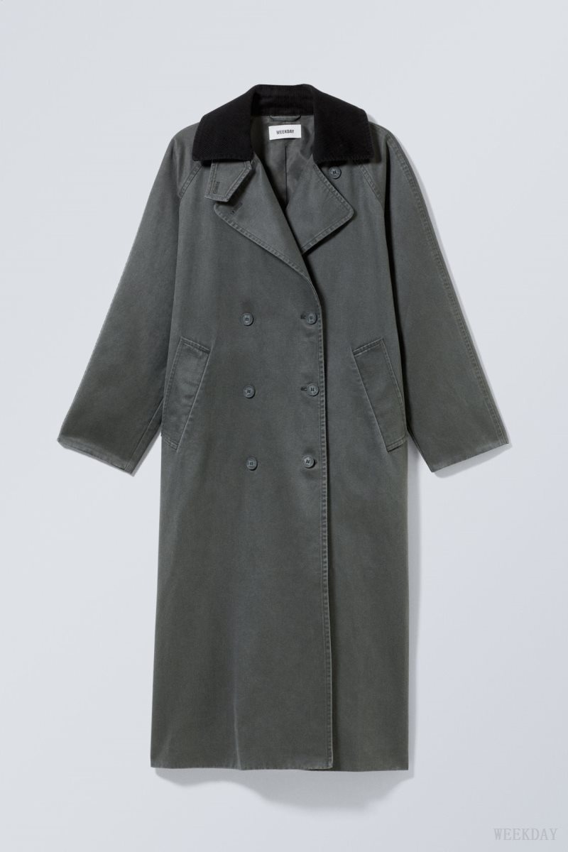 Weekday Jones Waxed Coat 暗緑 | YFDQ1416