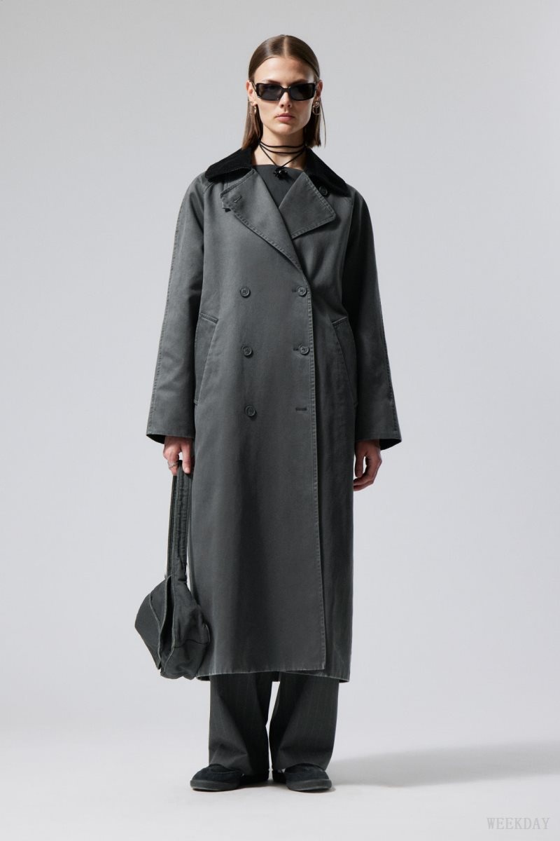 Weekday Jones Waxed Coat 暗緑 | YFDQ1416