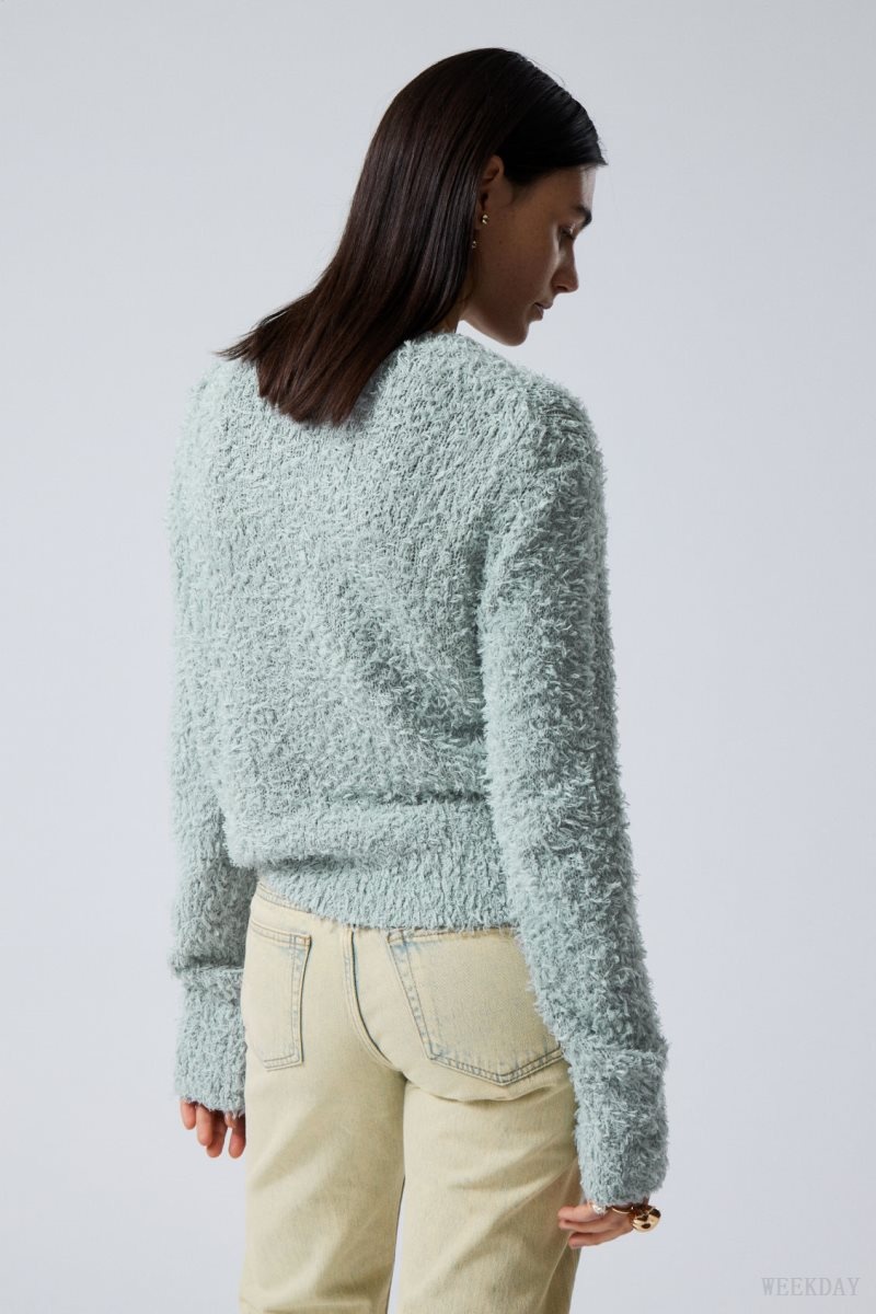 Weekday Judi Hairy Sweater 青 | ZMOR4914