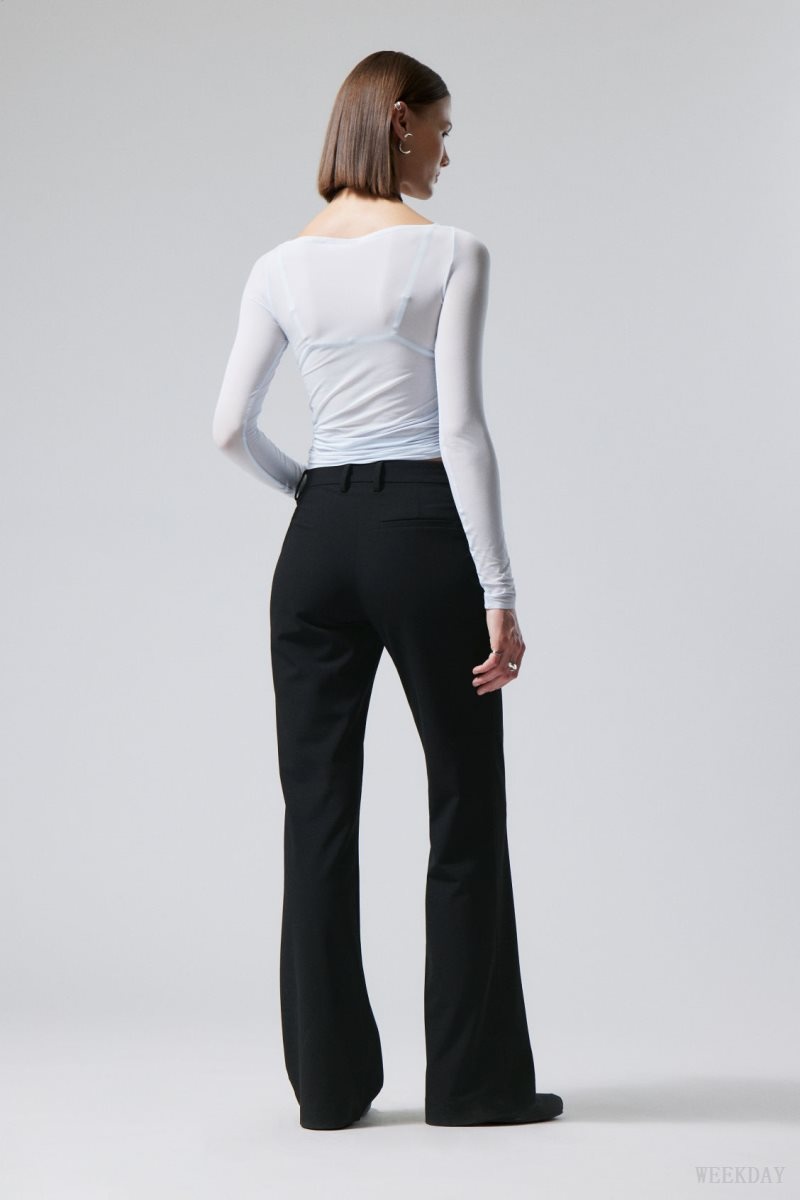 Weekday Kate Flared Suiting Trousers 黒 | ERUF6735