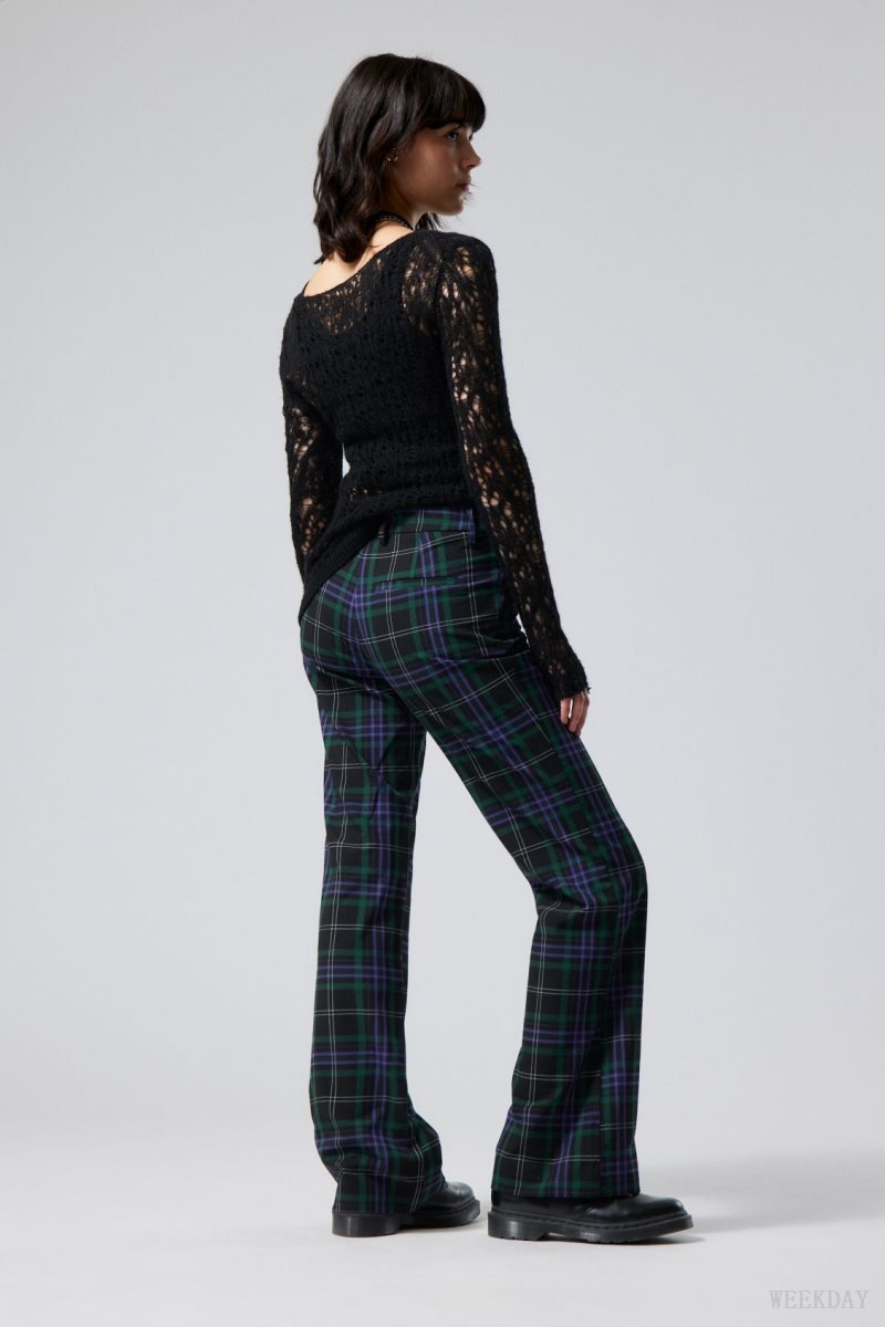 Weekday Kate Flared Suiting Trousers 黒 紫 | UDBZ7397