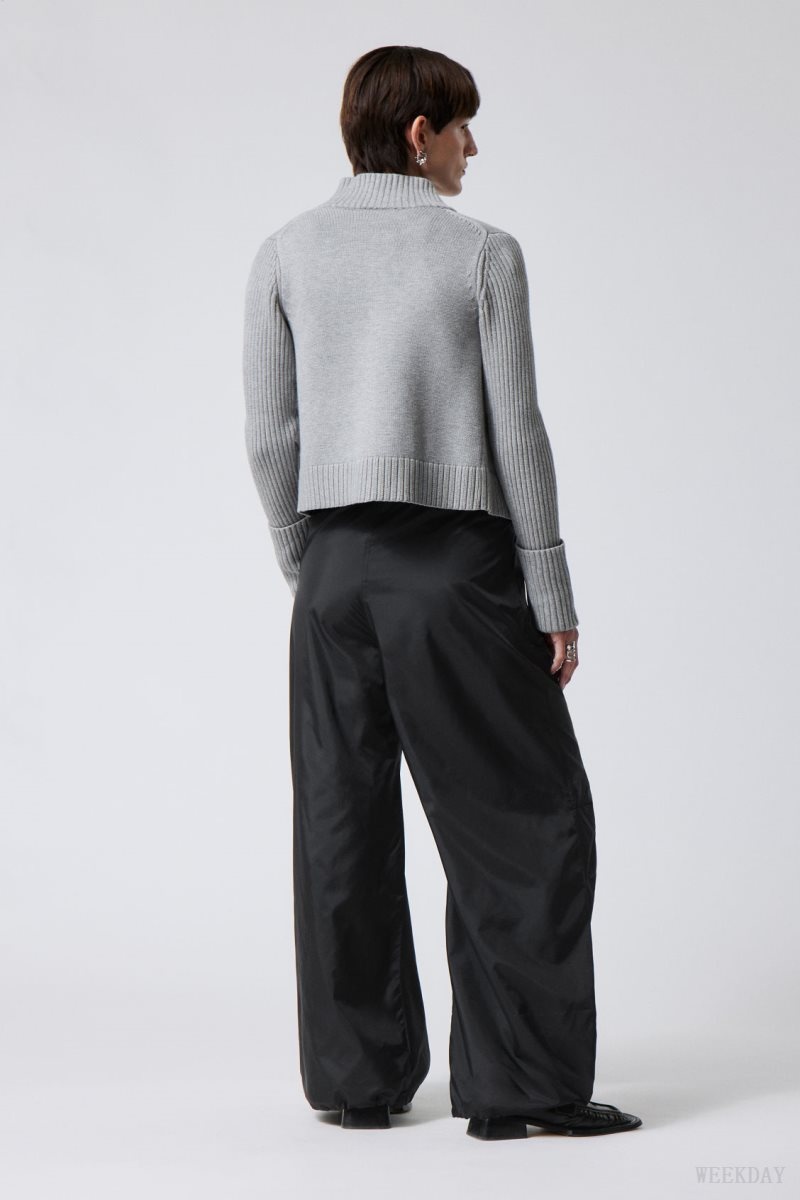 Weekday Leish Parachute Trousers 黒 | HWHM1525