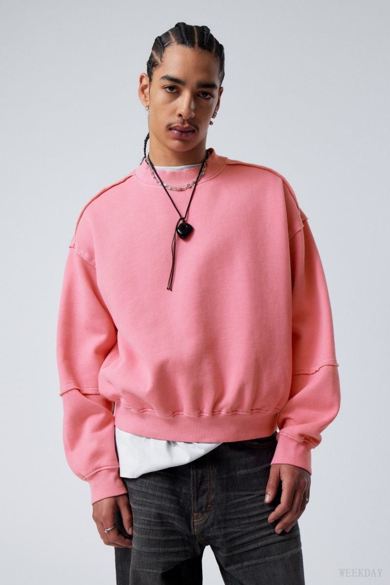 Weekday Liam Sweatshirt ピンク | MHUJ9944