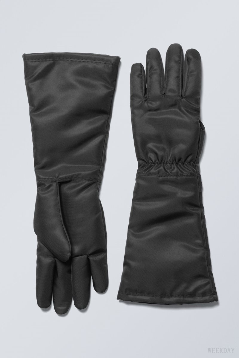 Weekday Long Woven Finger Gloves 黒 | HIQE2989