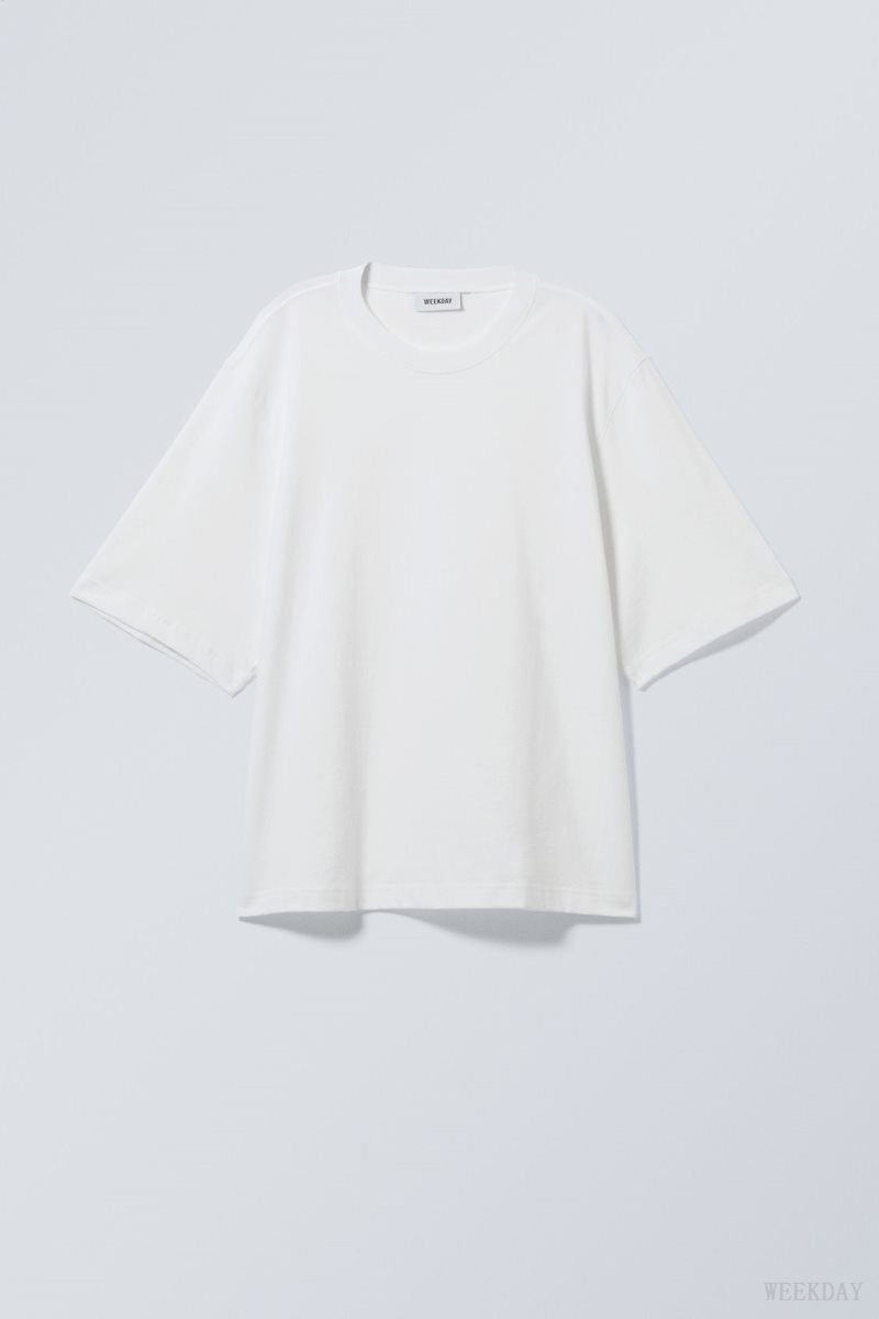 Weekday Loose Oversized Fit T-shirt 白 | IJQG0532