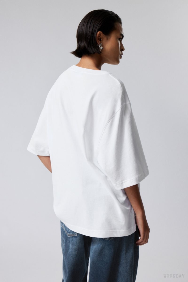 Weekday Loose Oversized Fit T-shirt 白 | IJQG0532