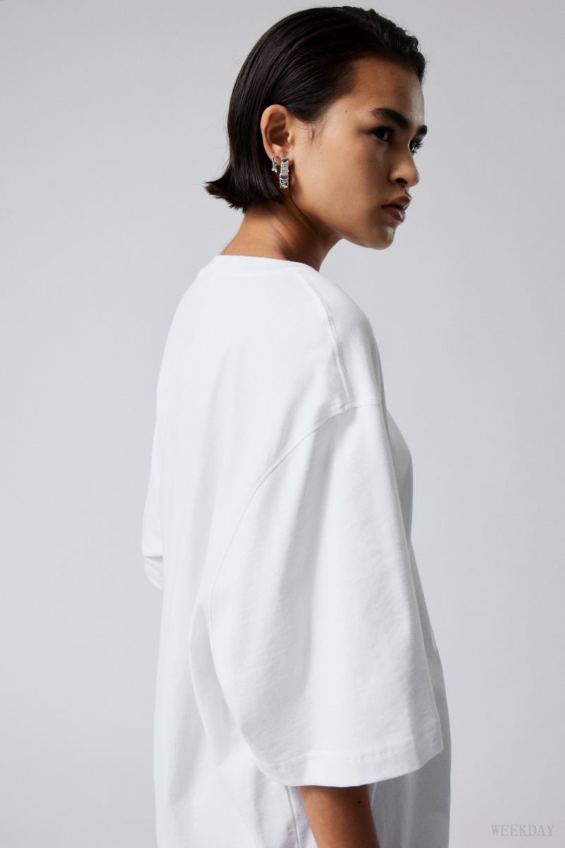 Weekday Loose Oversized Fit T-shirt 白 | IJQG0532