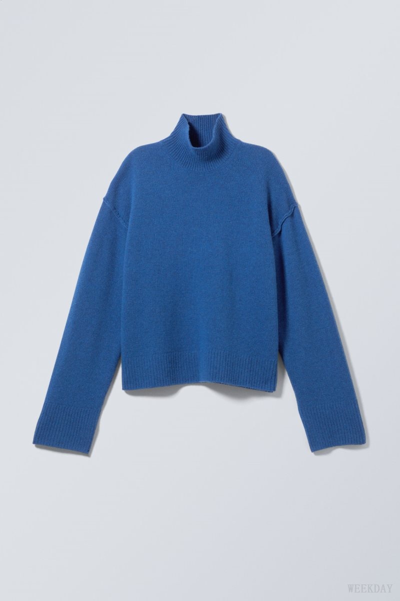 Weekday Maggie ウール Turtleneck 青 | QTBG1135