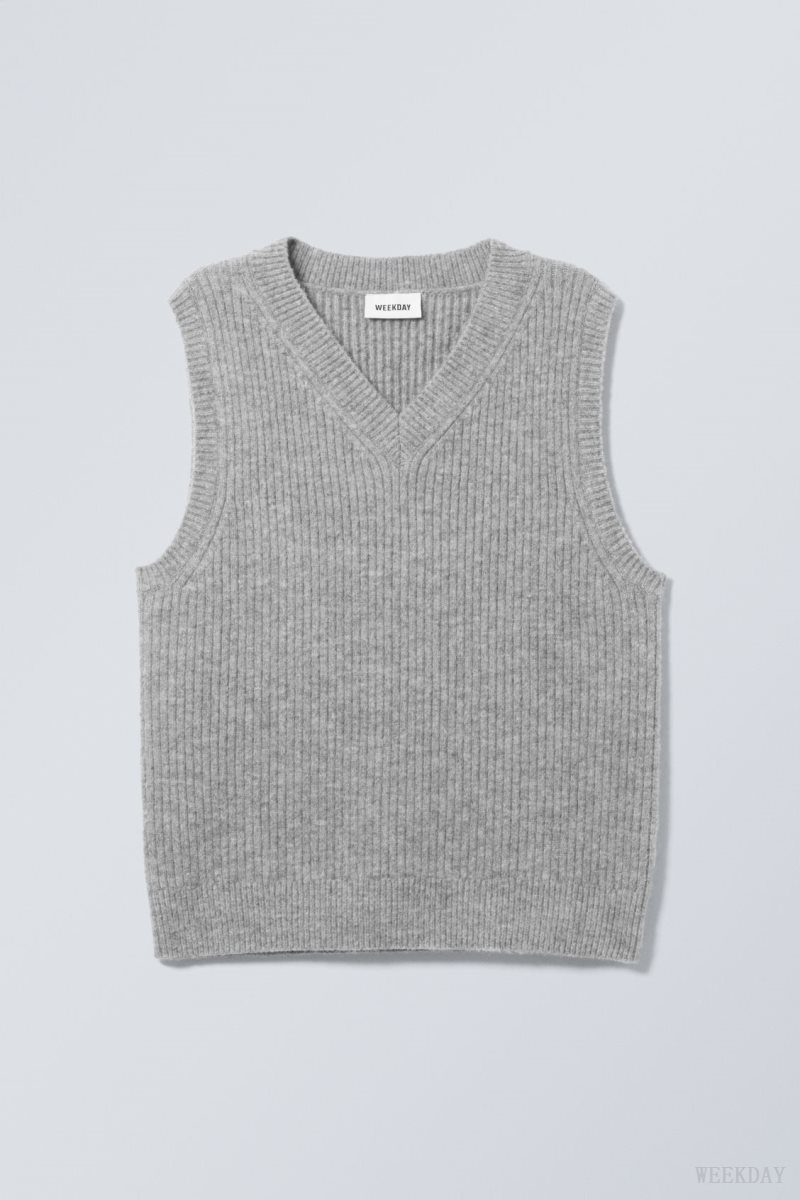 Weekday Margo Vest グレー | SDIR7420