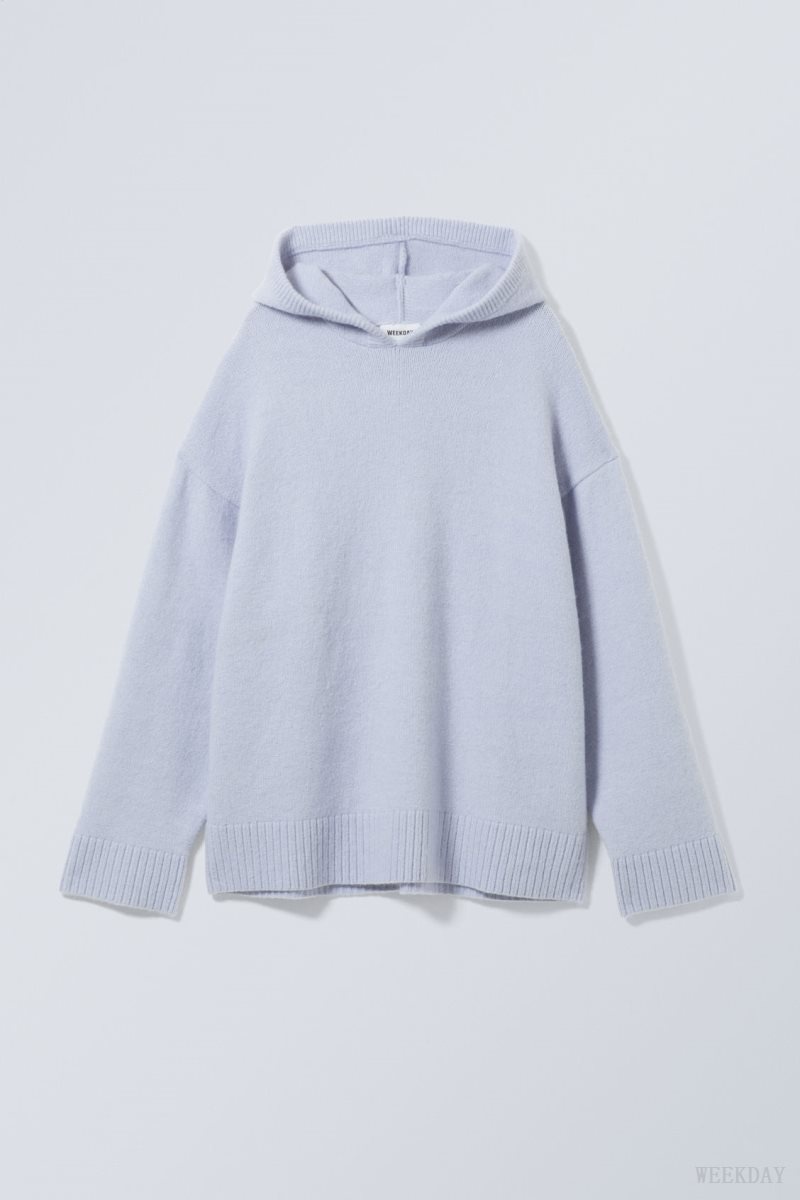 Weekday Marla Oversized Soft Knit Hoodie ライト紫 | AGVC9894