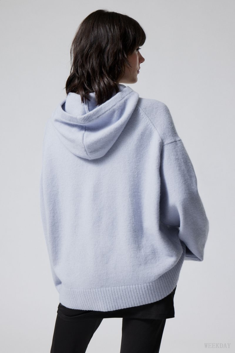 Weekday Marla Oversized Soft Knit Hoodie ライト紫 | AGVC9894