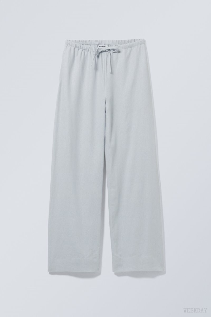 Weekday Mia Linen Mix Trousers 青 | CFRB6833