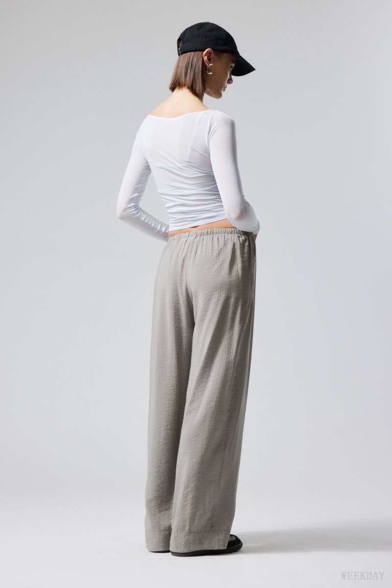 Weekday Mia Structured Trousers グレー | XUBB3060